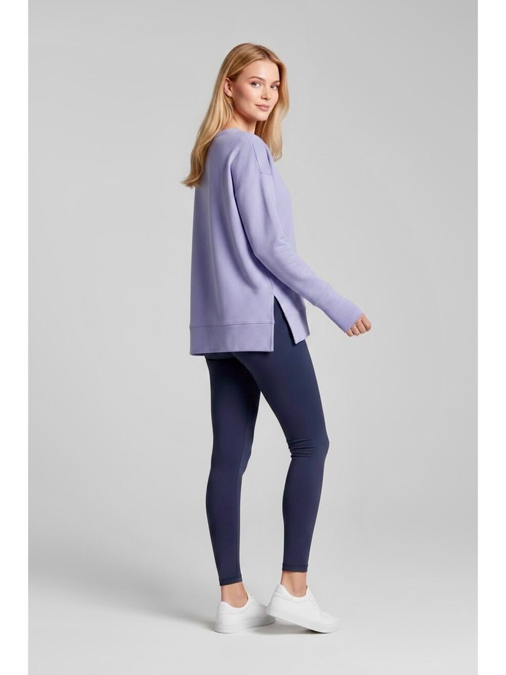 Athleta Women's Soft Coaster Luxe Sweatshirt Serendipity Blue Size M NWT